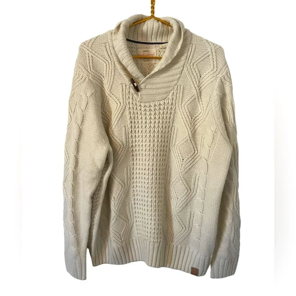 Weatherproof Vintage Since 1948x Heavy Cable Knit Mens‎ Sweater, Size Large